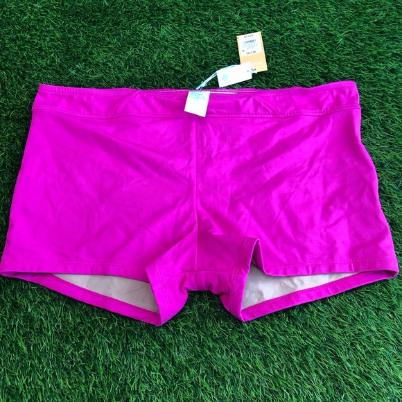 mid rise bikini bottoms swimsuit shorts modest pink KONA SOL new with tag - Picture 2 of 7